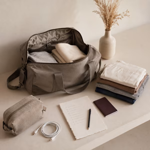Geöffnete Reisetasche mit Kleidung und Packliste Was muss auf einer Packliste stehen? Handgepäck-Regeln für Handgepäck-Regelnde
